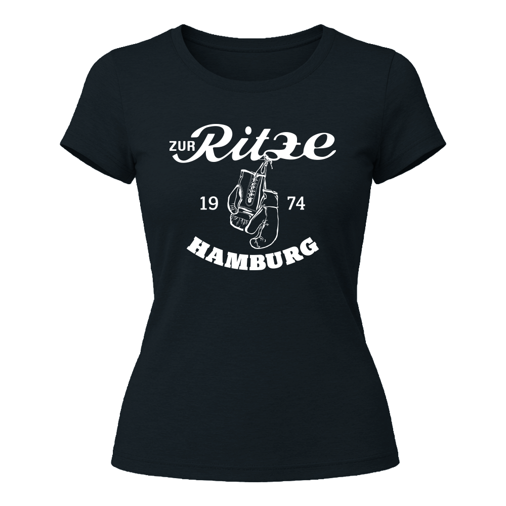 'Boxhandschuhe' T-Shirt tailliert schwarz